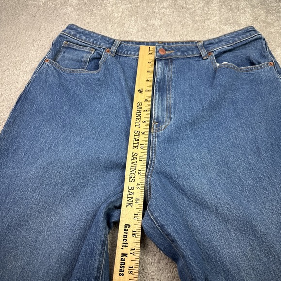 Pink Victoria's Secret Jeans Size 18 Blue Wide Leg High Rise Denim Stretch - Picture 6 of 8